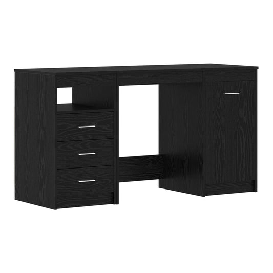 Desk 140x50x76 cm Engineered Wood Black oak