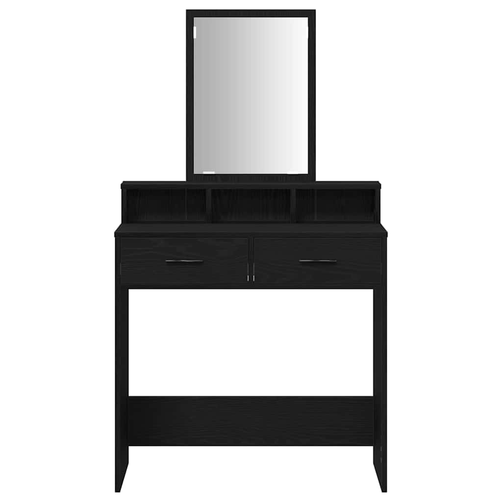 vidaXL Dressing Table Black Oak 79 x 41 x 140 cm Engineered Wood 6