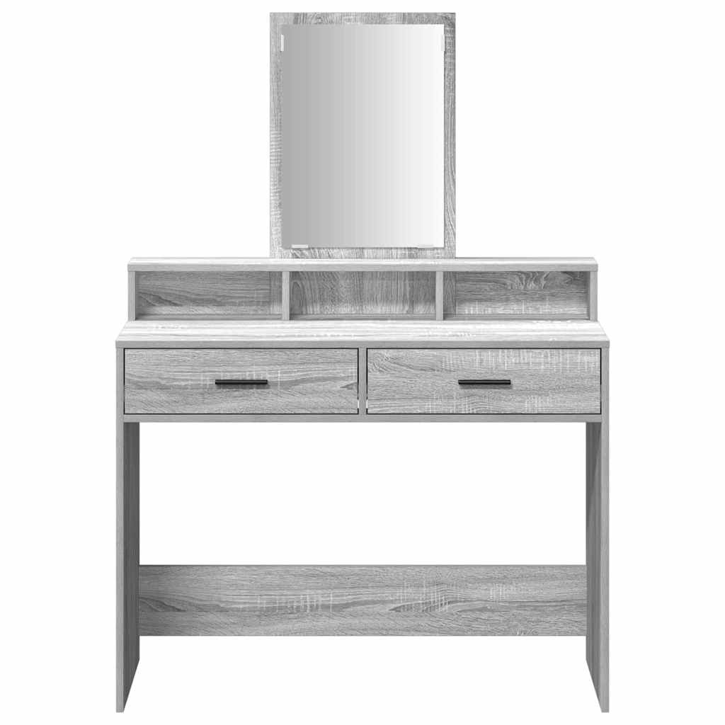 vidaXL Dressing Table Grey Sonoma 100 x 41 x 140 cm Engineered Wood 6