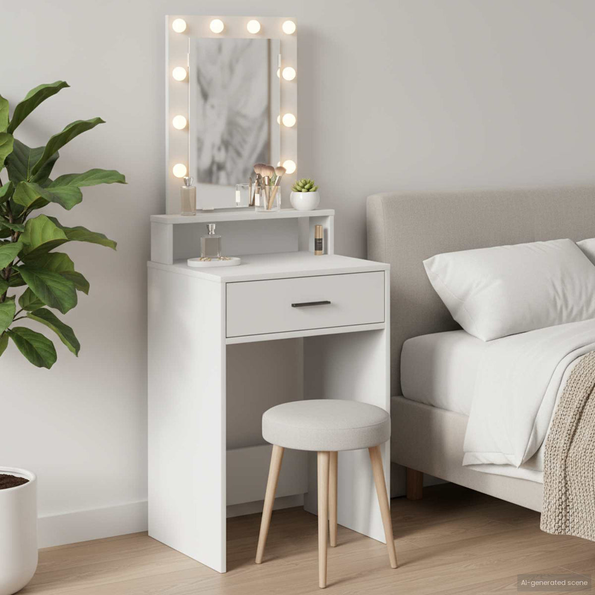 vidaXL Dressing Table Brown Engineered Wood 50 x 41 x 140 cm