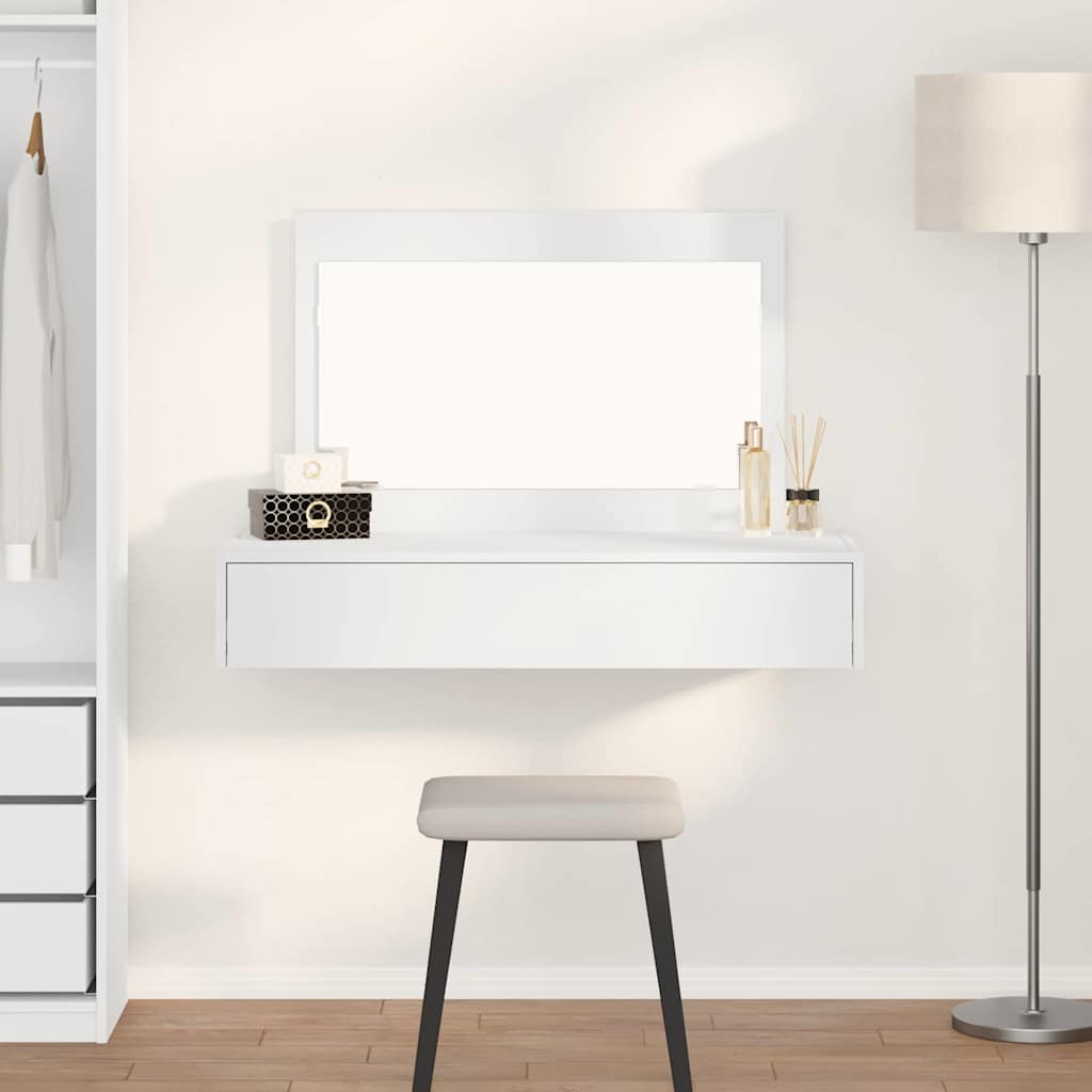 vidaXL Dressing Table Brown Engineered Wood without LED 100 x 40 x 70 cm