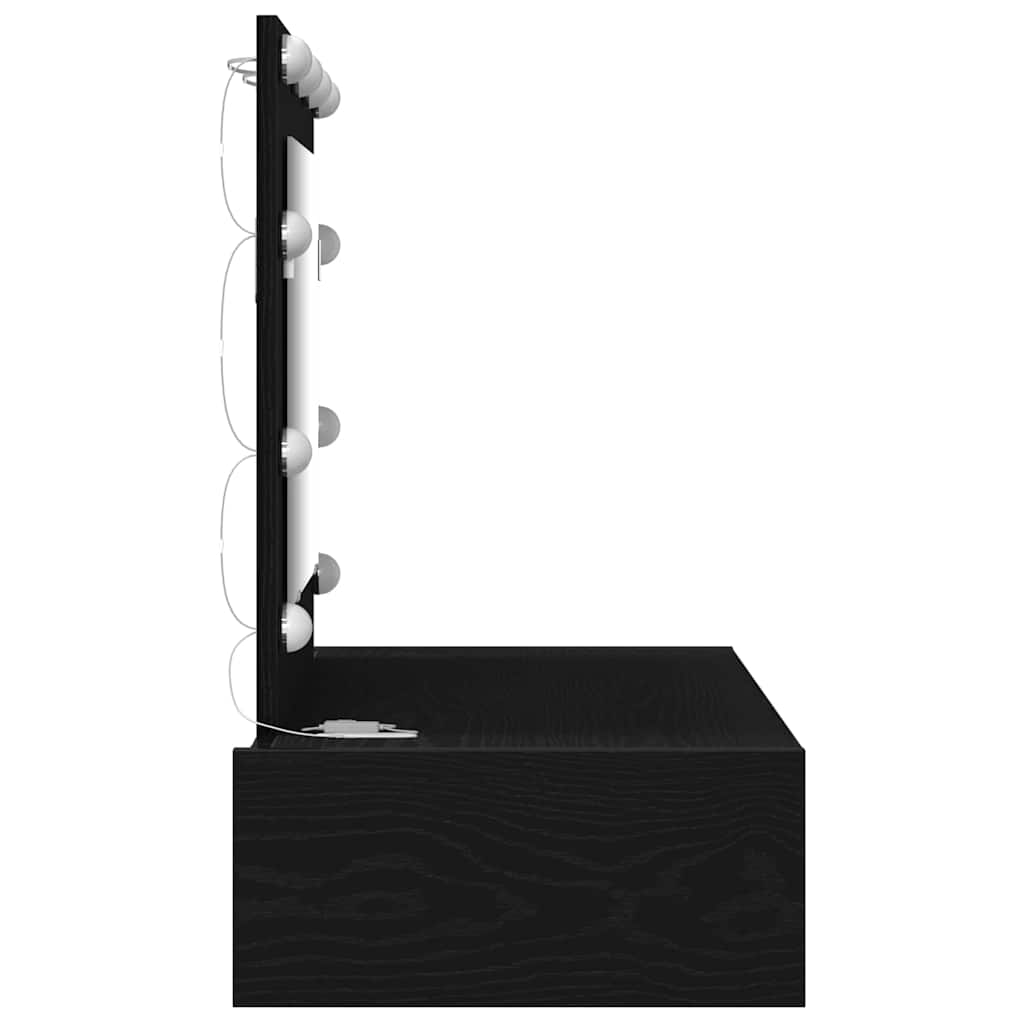 vidaXL Dressing Table Black 83 x 40 x 70 cm Engineered Wood 6