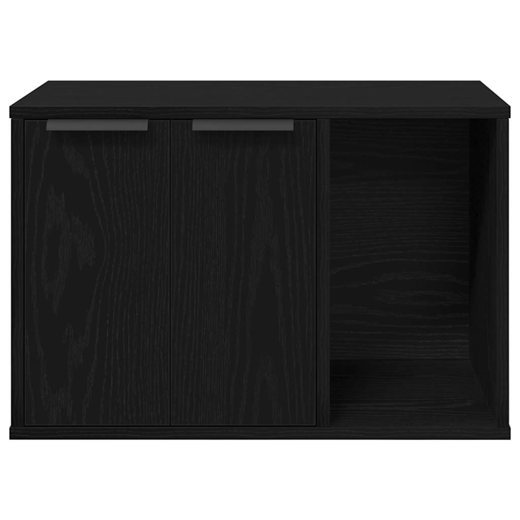 vidaXL Cat Litter Box Enclosure Black Oak 60x40x40 cm Engineered Wood 6