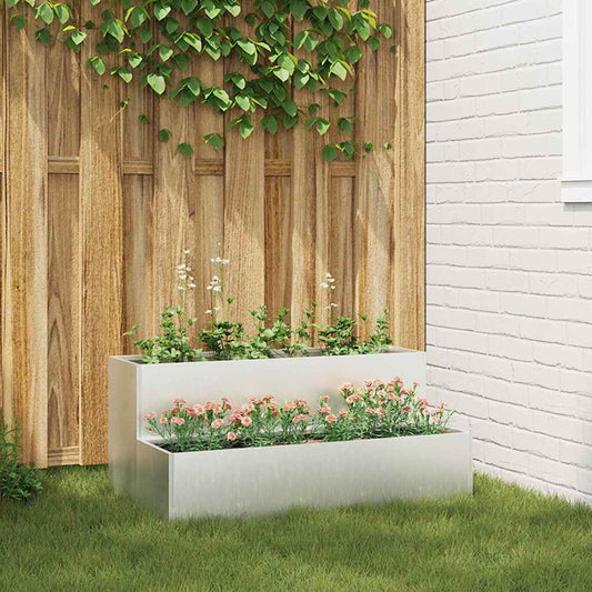 Garden Planter 100 x 60 x 45 cm Cold-rolled Steel Stainless steel
