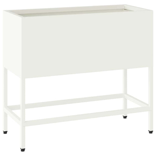 vidaXL Raised Garden Planter White 60 x 26 x 48 cm Steel 2