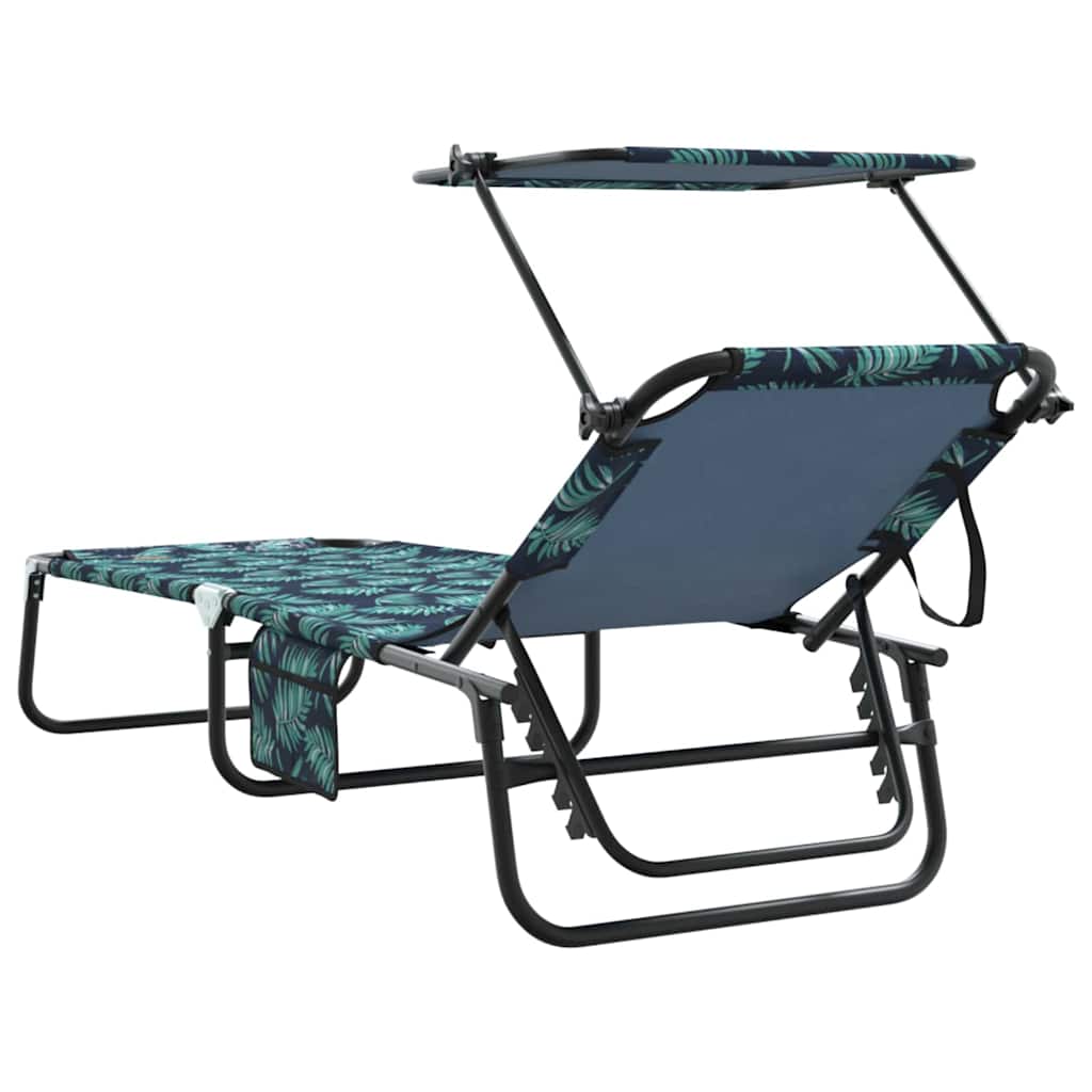vidaXL Folding Sun Lounger Oxford Multicolour 6