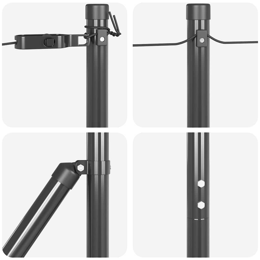 vidaXL Embedded Fence Post 13 pcs Grey Powder-Coated Steel 6