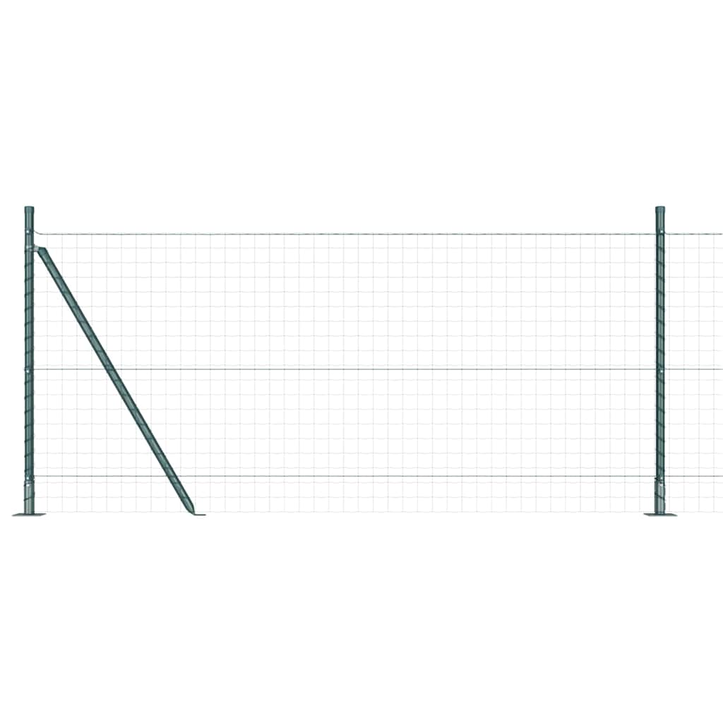 vidaXL Fence Post with Concrete Base 13 pcs Green Powder-Coated Steel 6