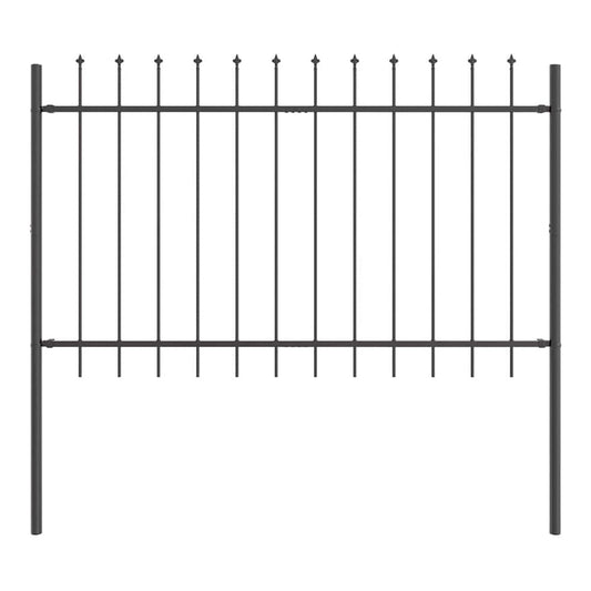 Garden Fence WOERDEN 1.7 x 1.2 m Powder-coated Steel Grey Height 120 cm 170 cm