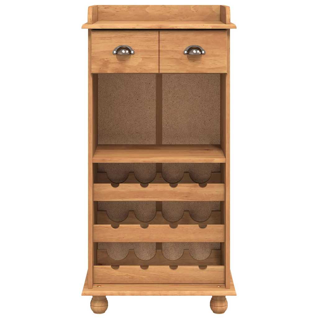 vidaXL Wine Cabinet ASKIM Honey Wax 57 x 37 x 114 cm Solid Pine Wood 6