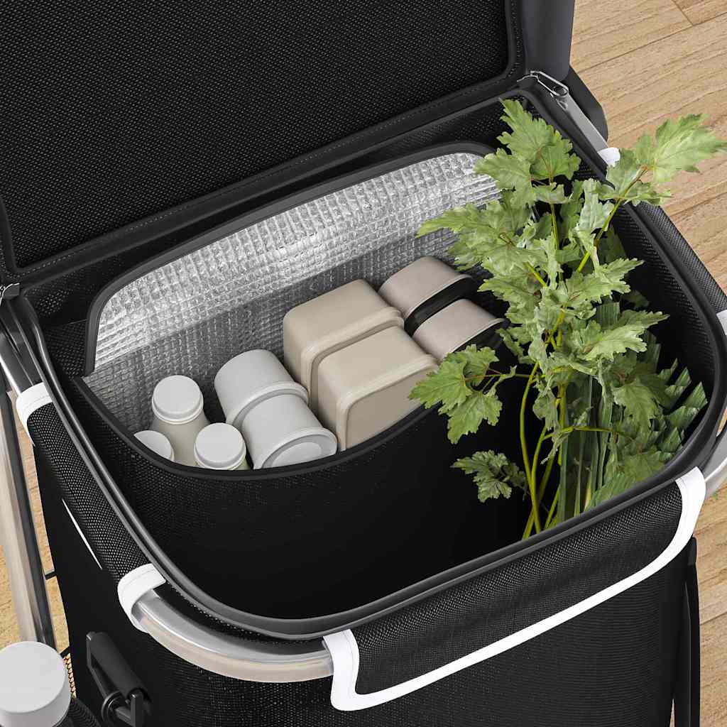 vidaXL Shopping Trolley 1 Black 47 x 39 x 100.5 cm Oxford fabric 6