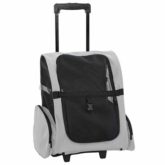 vidaXL Pet Trolley 3-in-1 Design Grey 48x32x(57-106) cm Oxford Fabric 2
