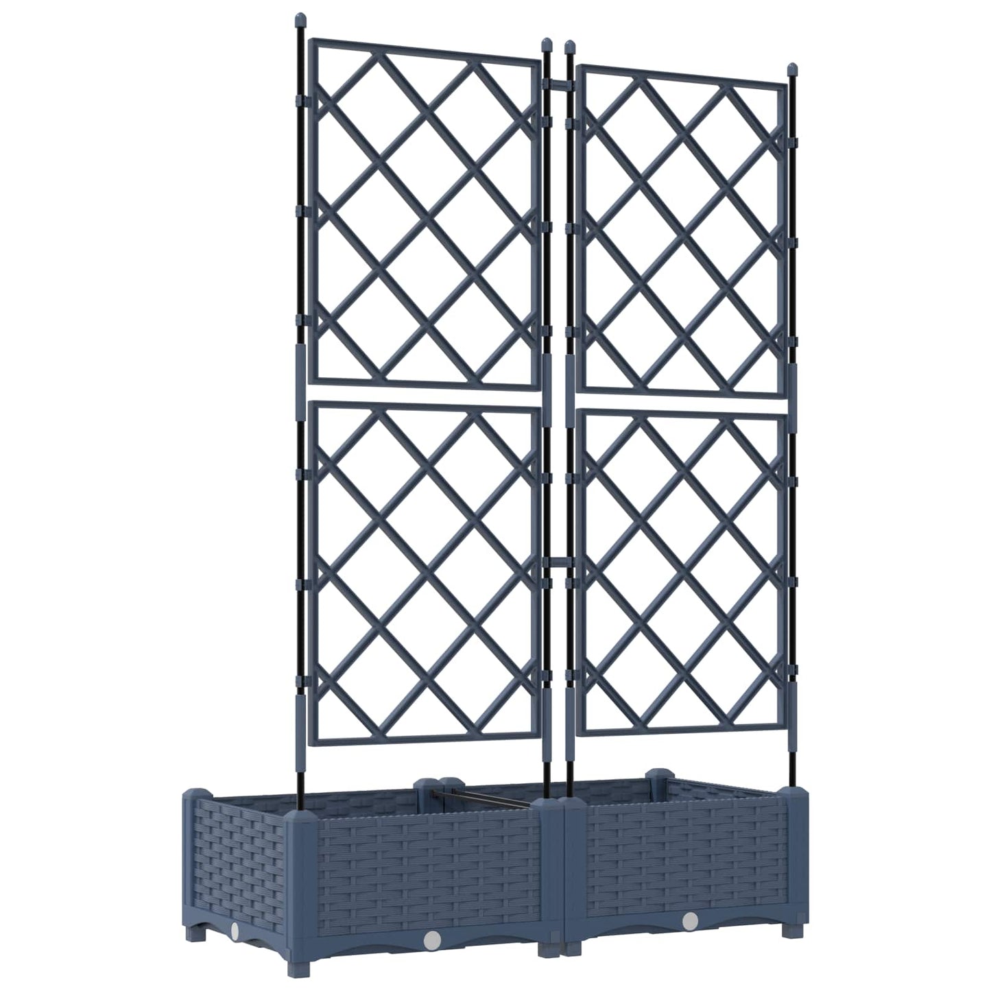 vidaXL Garden Planter 2 pcs Grey 80 x 40 x 125.5 cm PP 6