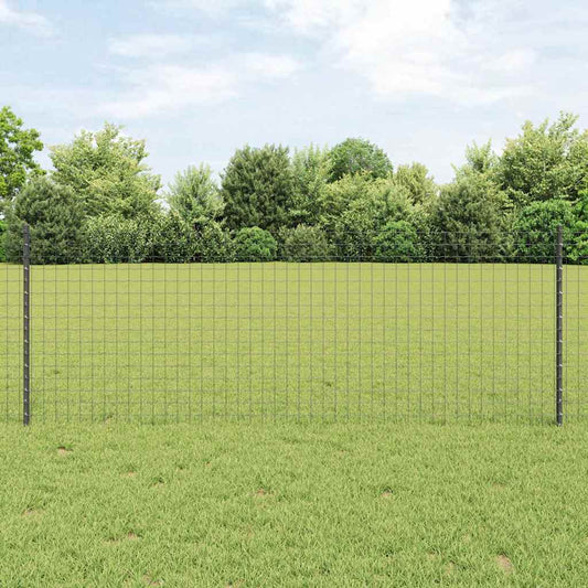 Embedded Fence Post Grey Powder-Coated Steel Steel/grey