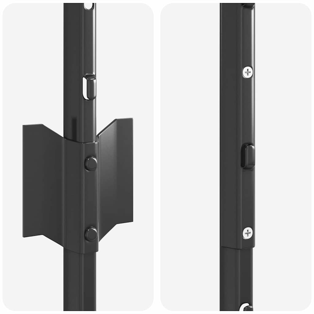 vidaXL Embedded Fence Post 11 pcs Grey 180 cm Powder-Coated Steel 6