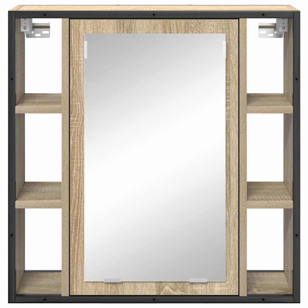 vidaXL Mirror Cabinet Sonoma Oak 60 x 16 x 60 cm Engineered Wood 6