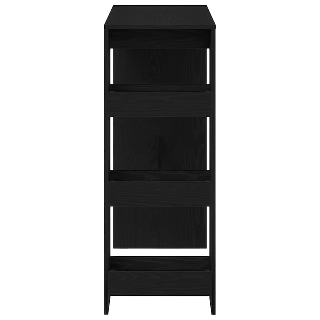 vidaXL Bar Table with Racks Black Oak 90x40x103.5 cm Engineered Wood 6