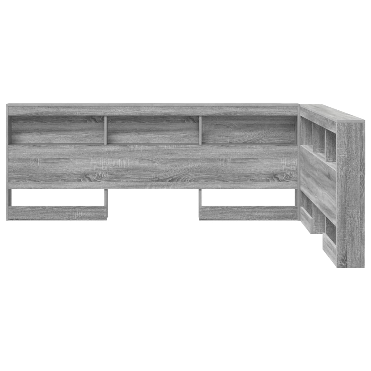 Storage Headboard Engineered Wood Length 200 cm Grey Sonoma 150 cm