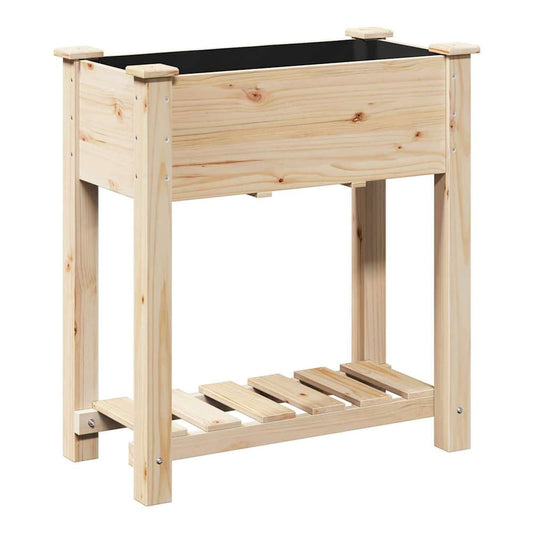 Garden Planter Beige Solid Fir Wood 71 cm 37 cm