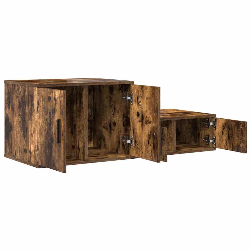 vidaXL Storage Cabinet 2 pcs Smoked Oak 108 x 41 x 40 cm 6