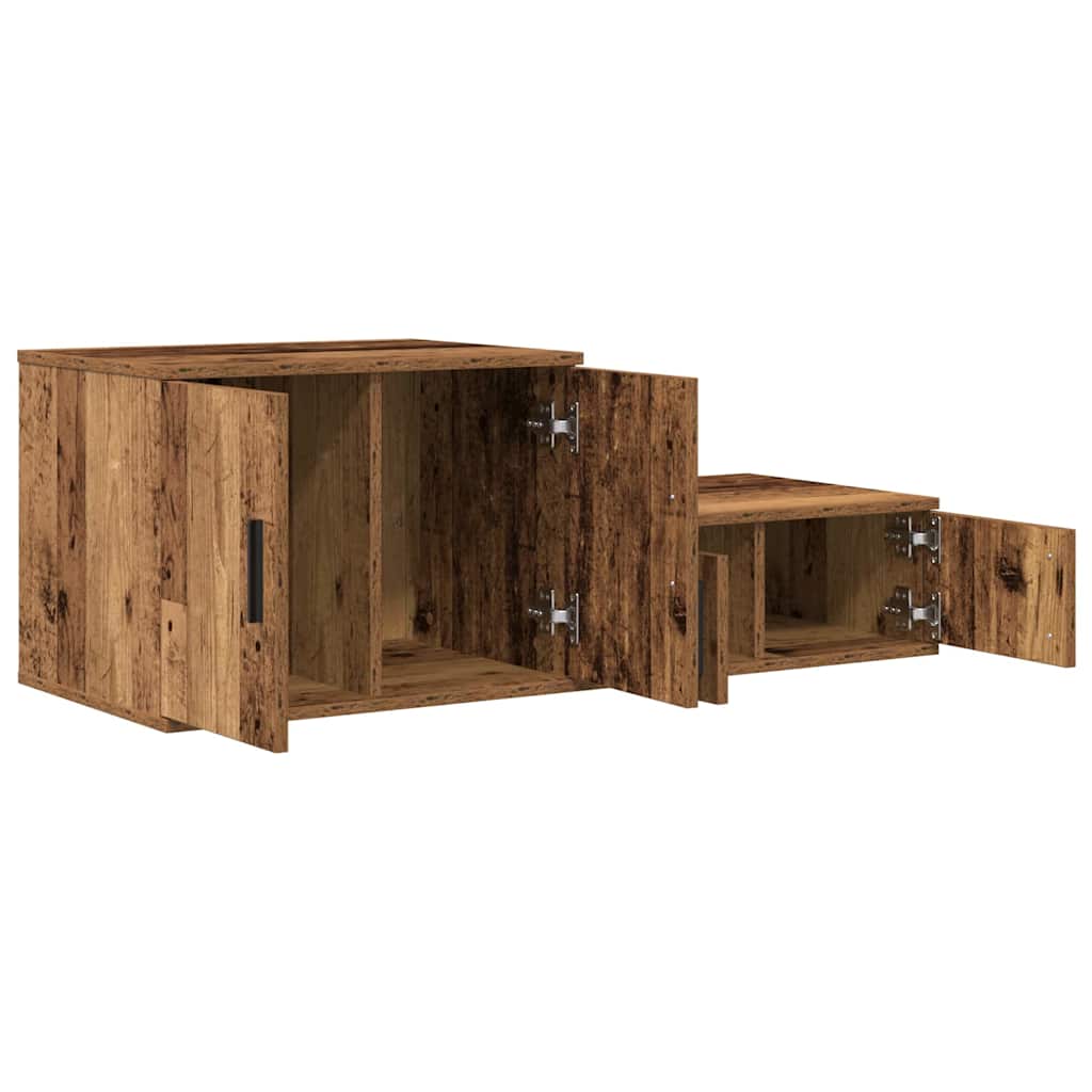 vidaXL Storage Cabinet 2 pcs Old Wood 108 x 41 x 40 cm Engineered Wood 6