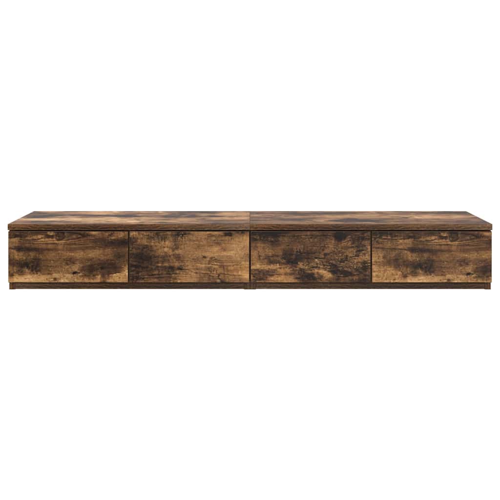 vidaXL Bed Drawers Smoked Oak 120 x 36.5 x 16.5 cm Engineered Wood 6