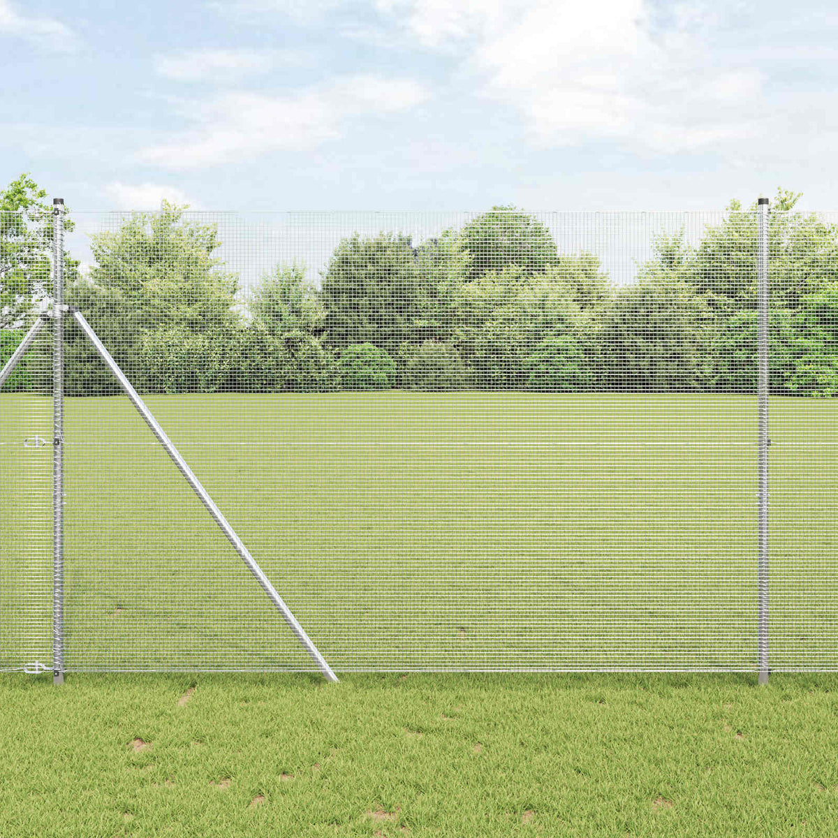 vidaXL Welded Wire Fence 5000 x 60 cm Silver Length 12 mm 50 x 0.6 m – 100 x 0.6 m