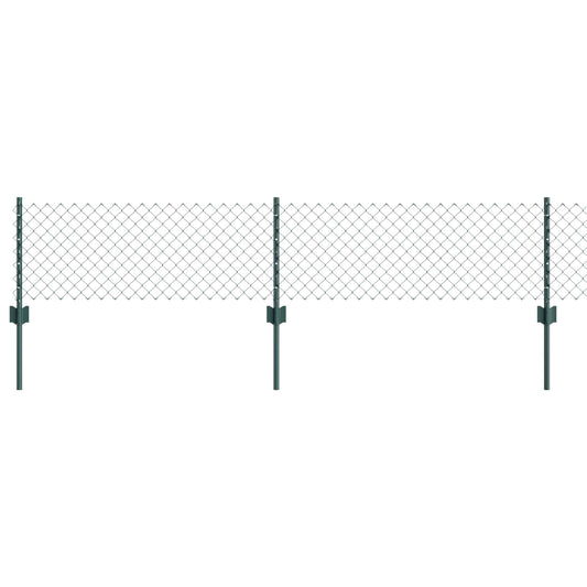Chainlink Fence with Post 10 x 0.4 m PVC-Coated Steel Green 10 x 0.4 m fence (4 x 4 cm mesh)