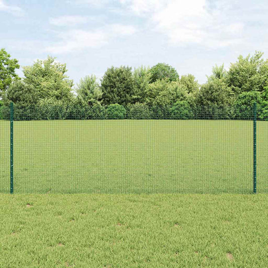 Welded Wire Fence with Posts 25 x 1 m Galvanised Steel Green 25 x 0.8 m – 50 x 0.5 m 25 x 0.8 m fence (1.6 x 1.6 cm mesh)