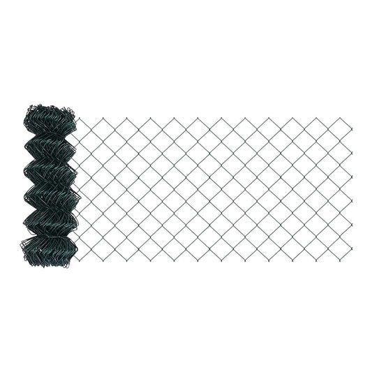 Chain Link Fence Steel Mesh size 40 x 40 mm Length 25 m Green 0.8 m