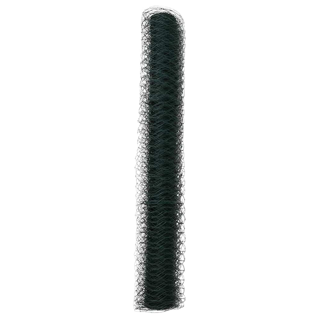 vidaXL Hexagon Fence 1 x 100 m PVC Green 6