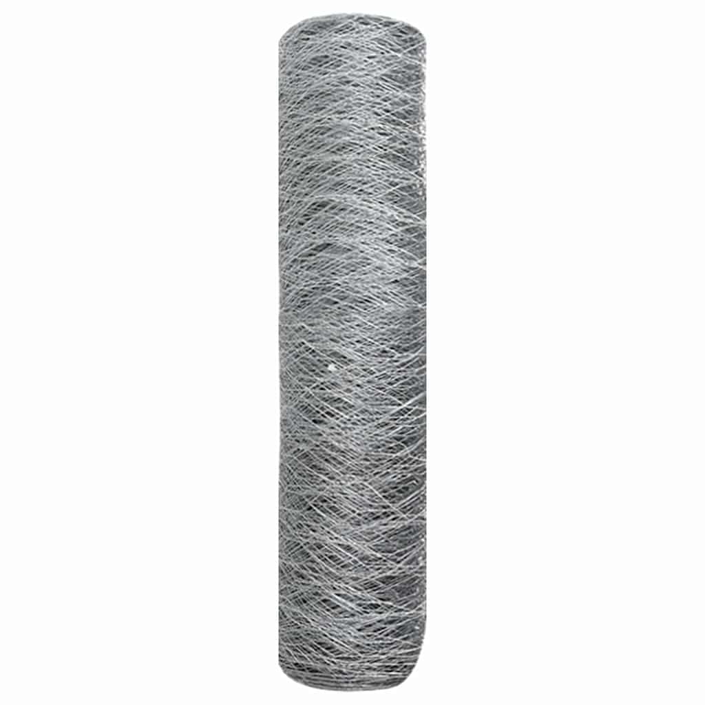 vidaXL Hexagon Fence 0.8 x 100 m Galvanised steel Silver 6