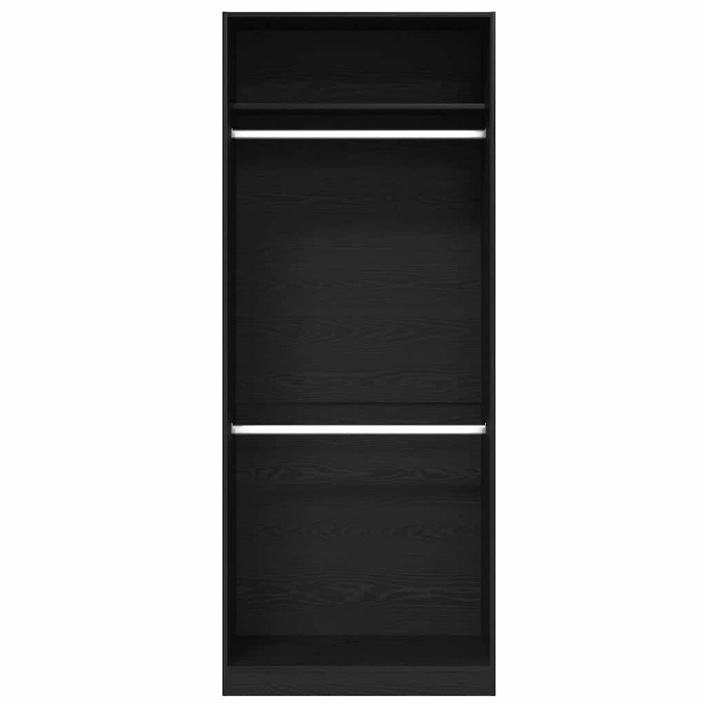vidaXL Wardrobe Black Oak 80 x 50 x 200 cm Engineered Wood 6