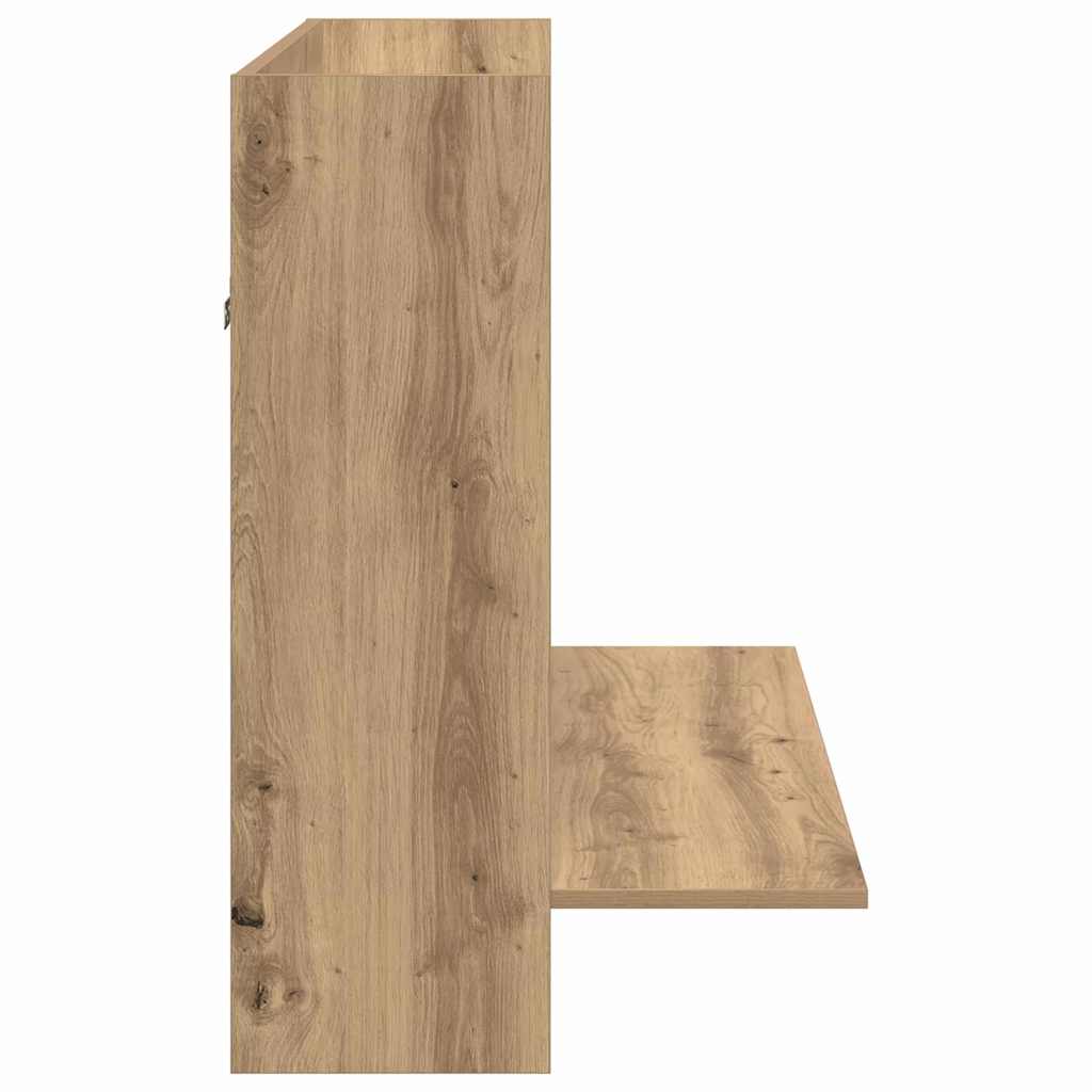 vidaXL Wall-Mounted Desk Artisan oak 105 x 48 x 75 cm Engineered wood 6