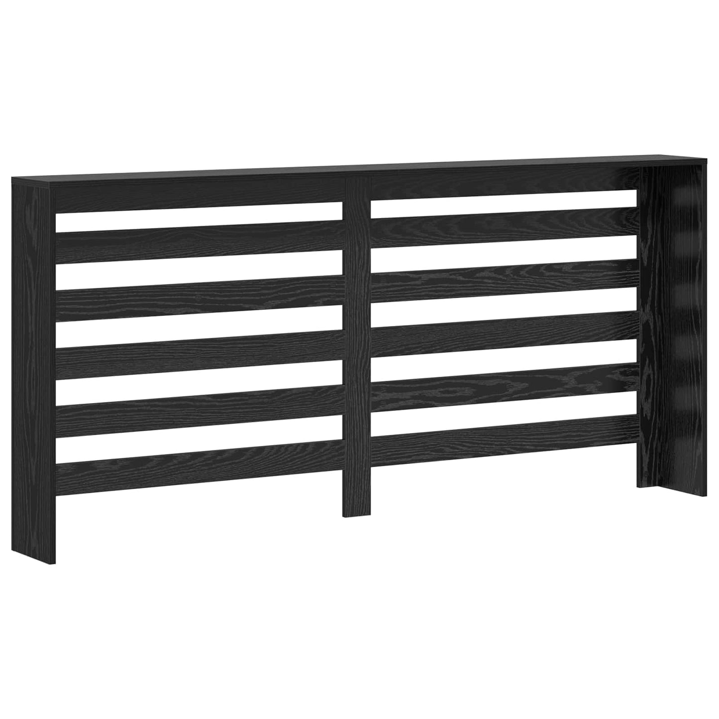 vidaXL Radiator Cover Black Oak 175 x 20 x 82 cm Engineered Wood 6