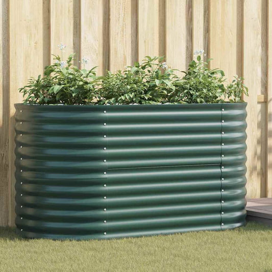 Raised Bed 160 x 80 x 81 cm Steel Green