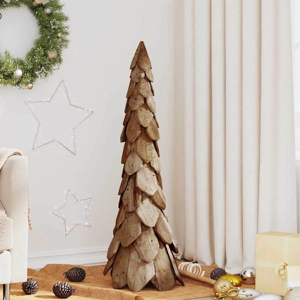 Christmas Tree Brown Solid Teak Wood 111 cm