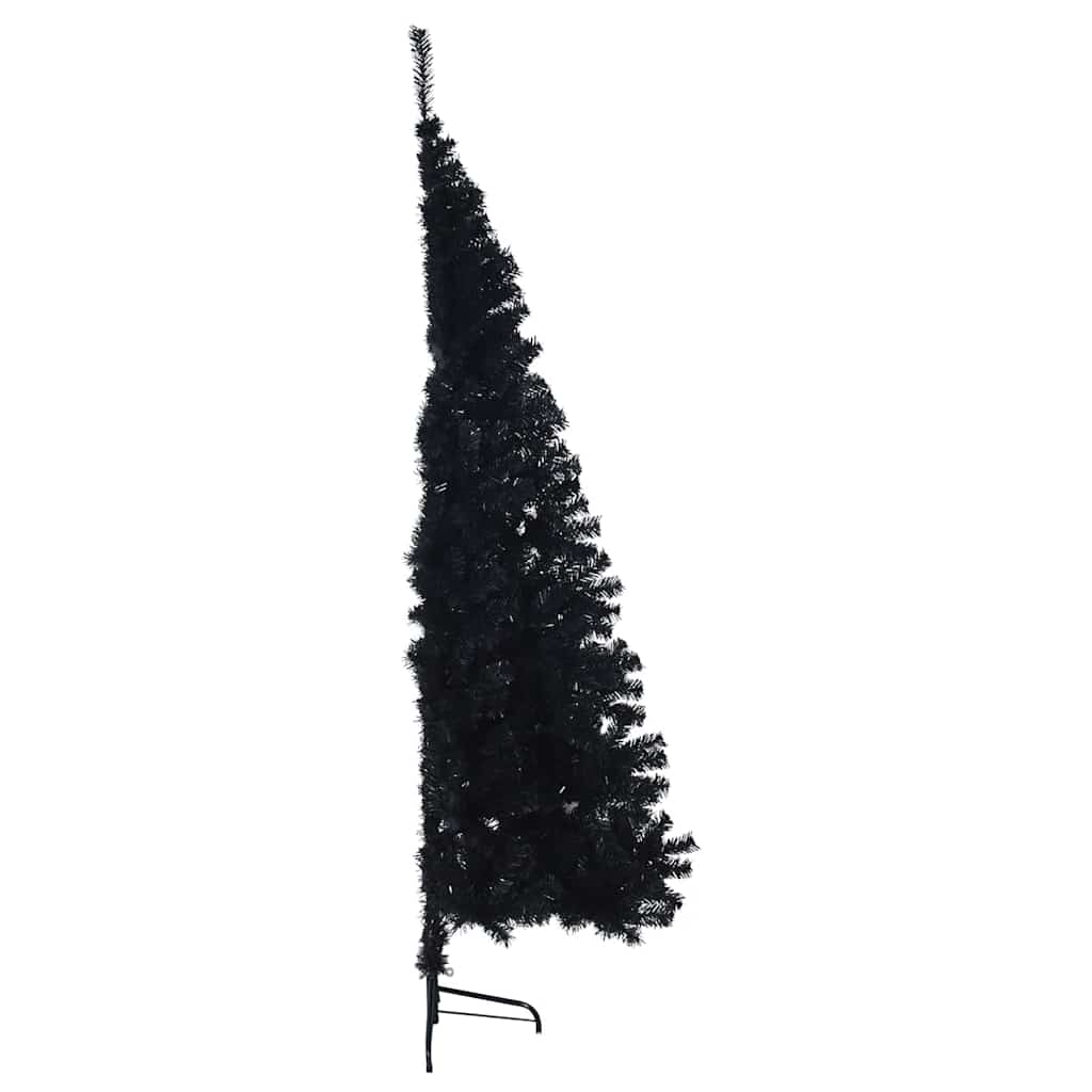 vidaXL Artificial Pre-lit Christmas Tree Black 180 cm PVC 6