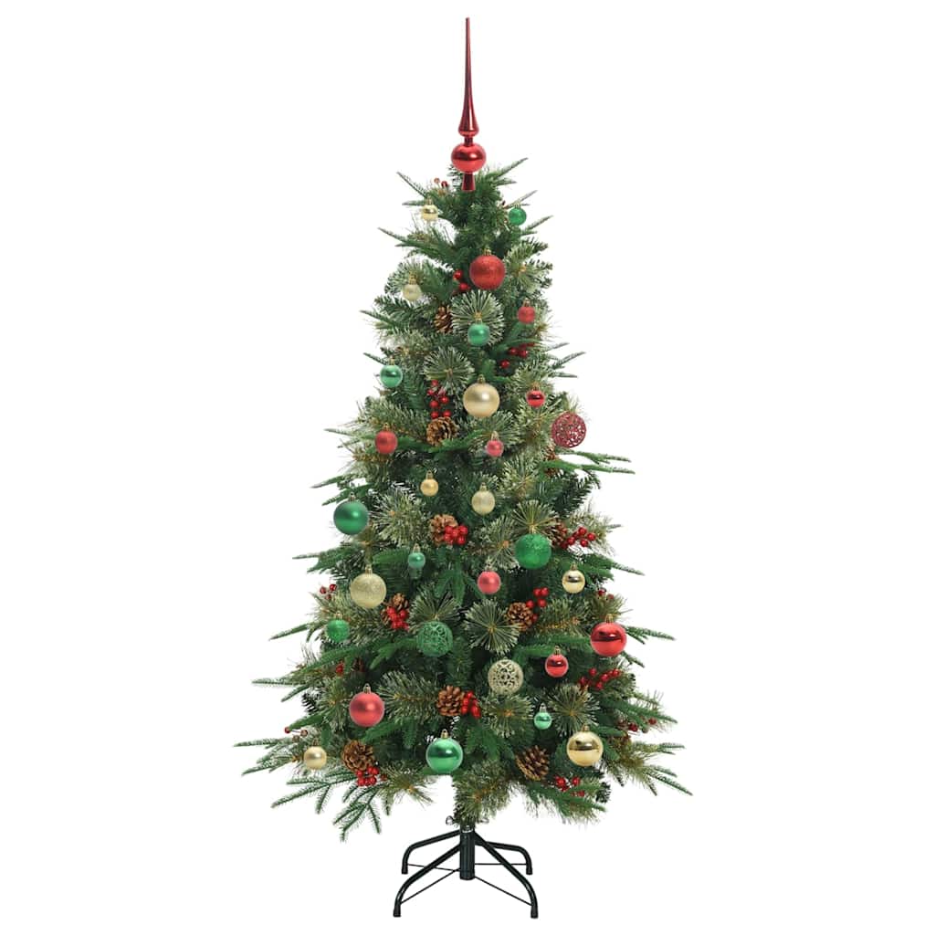 vidaXL Artificial Hinged Christmas Tree Green 150 cm PE and PVC 6
