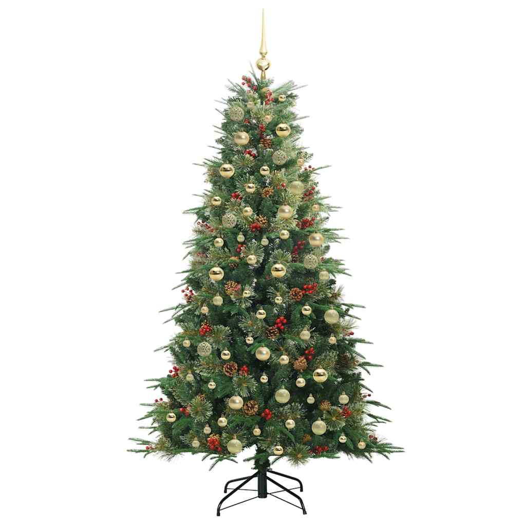 vidaXL Artificial Hinged Christmas Tree Green 180 cm PE and PVC 4