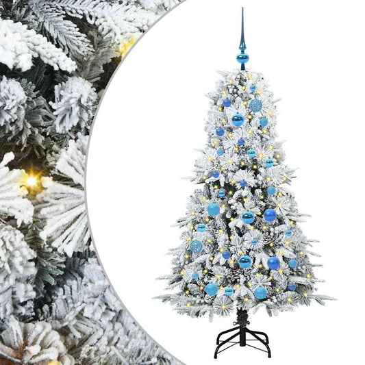 vidaXL Artificial Hinged Christmas Tree White 150 cm PE and PVC 2
