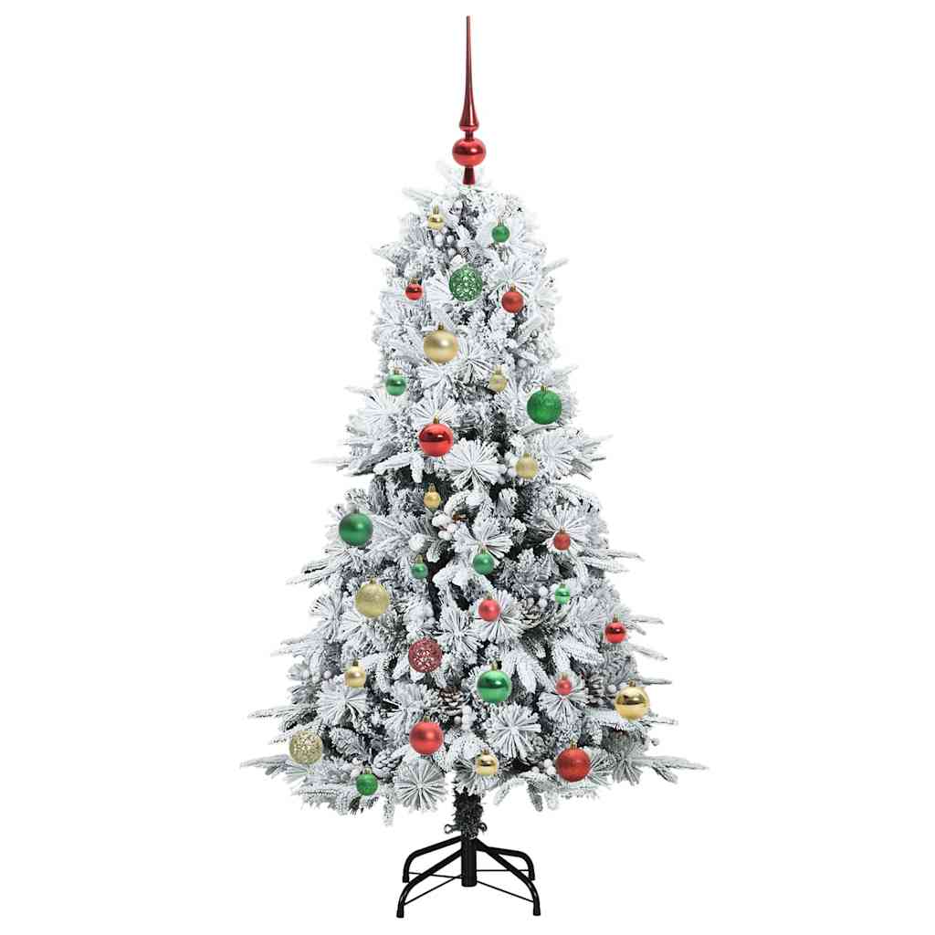 vidaXL Artificial Hinged Christmas Tree White 150 cm PE and PVC 6
