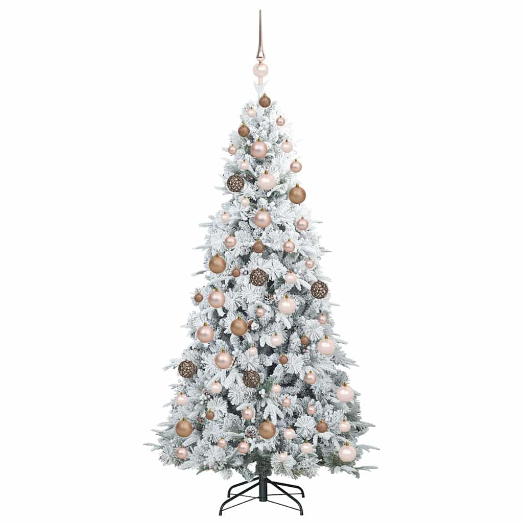 vidaXL Artificial Hinged Christmas Tree White 180 cm PE and PVC 4
