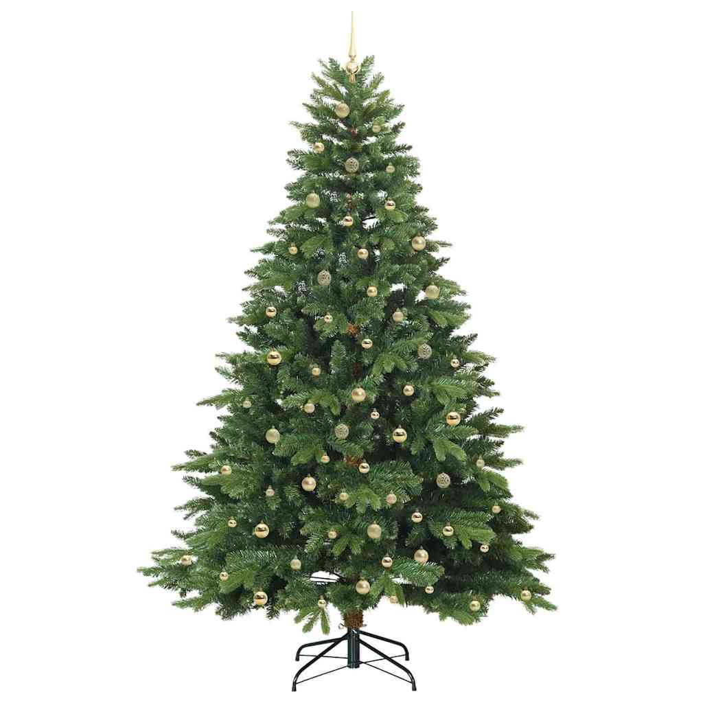 vidaXL Artificial Christmas Tree with 300 LEDs Green 240 cm PE and PVC 4