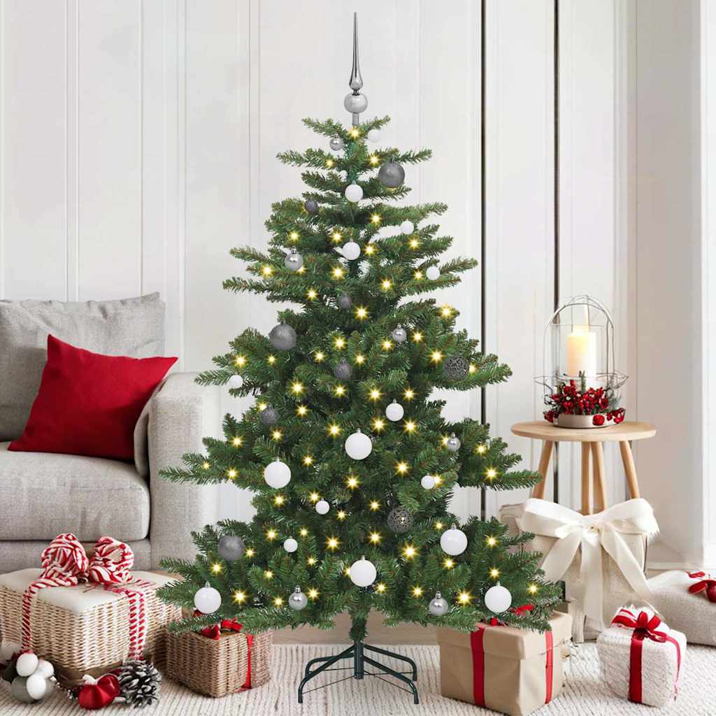 vidaXL Artificial Hinged Christmas Tree PVC and Steel Green 150 cm