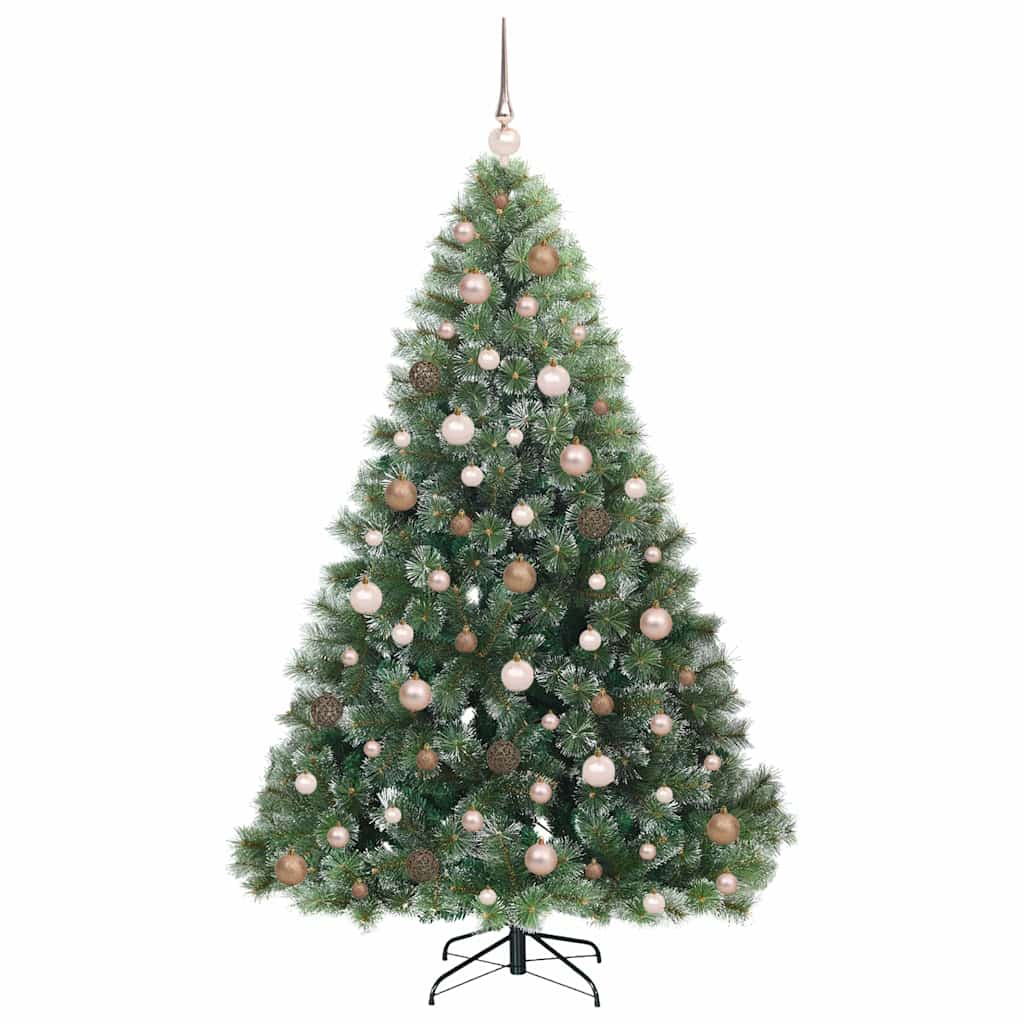 vidaXL Artificial Christmas Tree with 300 LEDs Green 180 cm PE and PVC 4