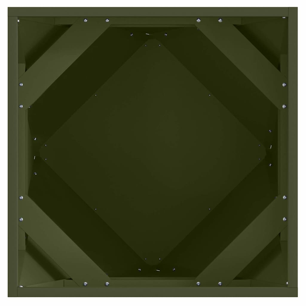 vidaXL Planter Olive Green 50 x 50 x 50 cm Steel 6