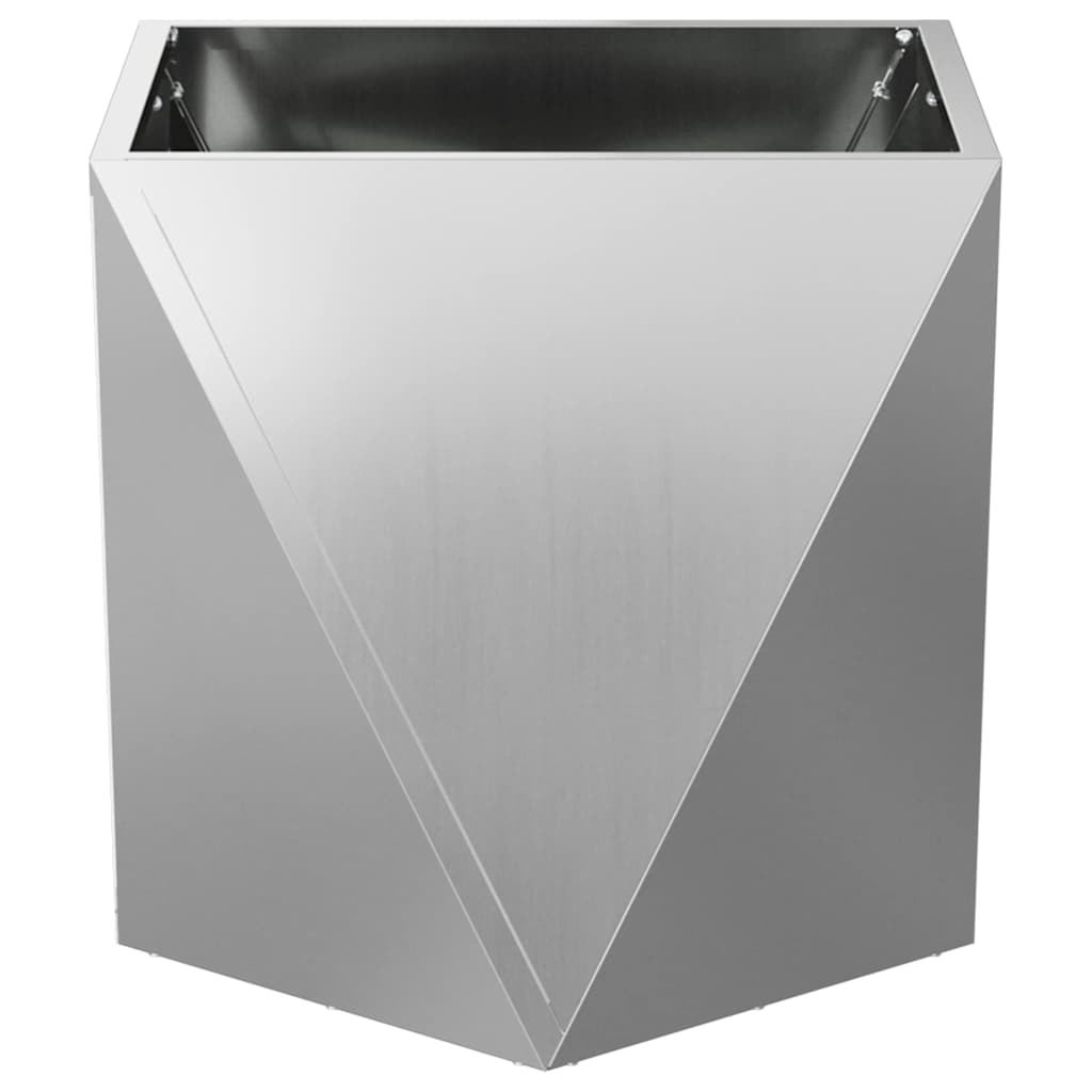 vidaXL Planter 2 pcs Silver 50 x 50 x 50 cm Galvanised Steel 6