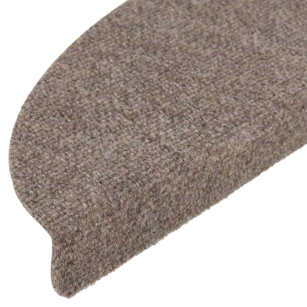 vidaXL Stair Mats Self-adhesive 20 pcs 56x17x3 cm Beige Half Round 6