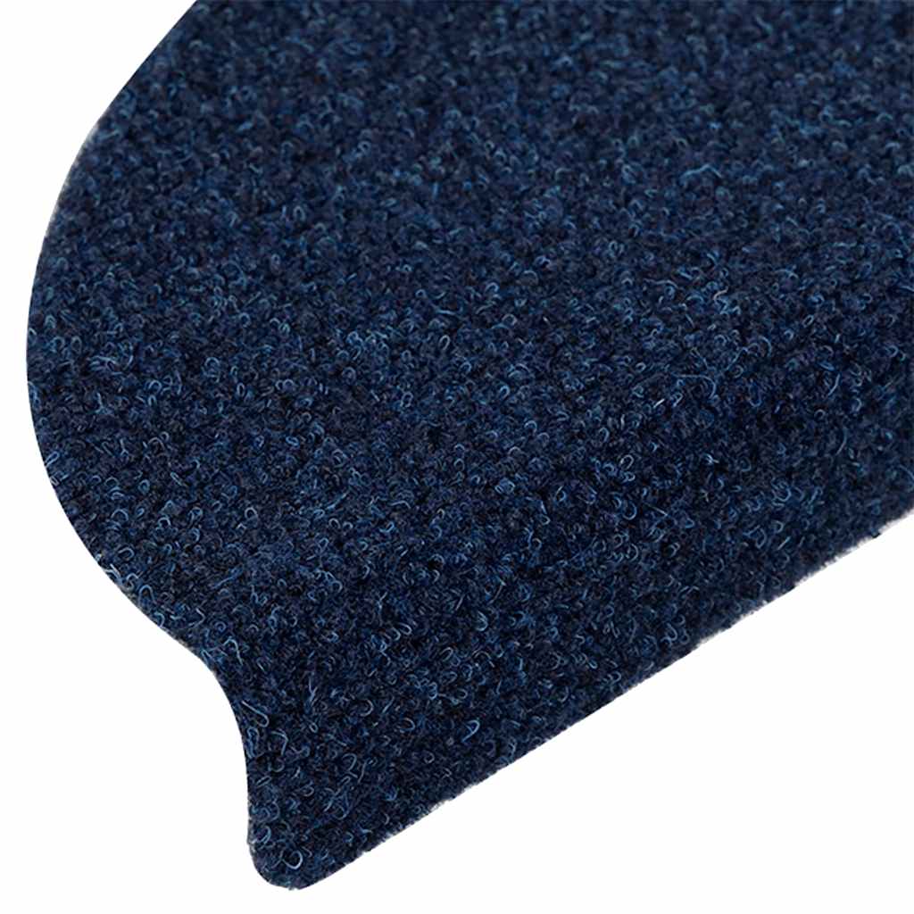 vidaXL Stair Mats Self-adhesive 20 pcs 56x17x3 cm Navy Half Round 6